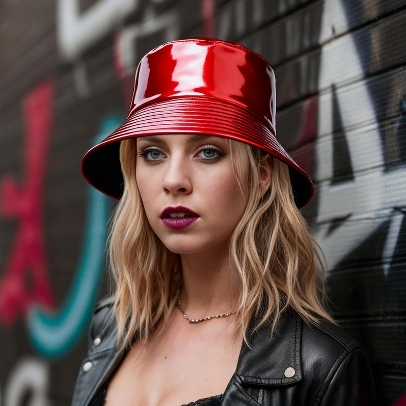 Milakoo Rave Hologram Metallic Bucket Hat Reversible Cap Reflective Waterproof Rain Fisherman Hat - Image 5